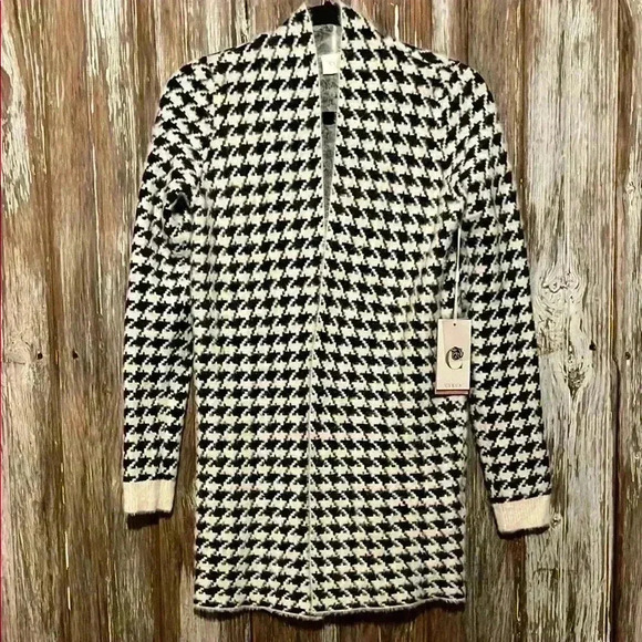 Chico's Black and White Houndstooth Women's Jacket - Picture 1 of 5